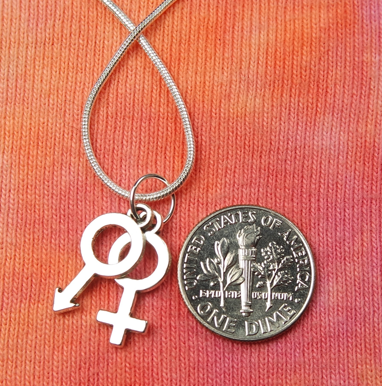 Male+Female Venus+Mars Necklace Pick 16-36″ Sex Sign Love Marriage Double Charms