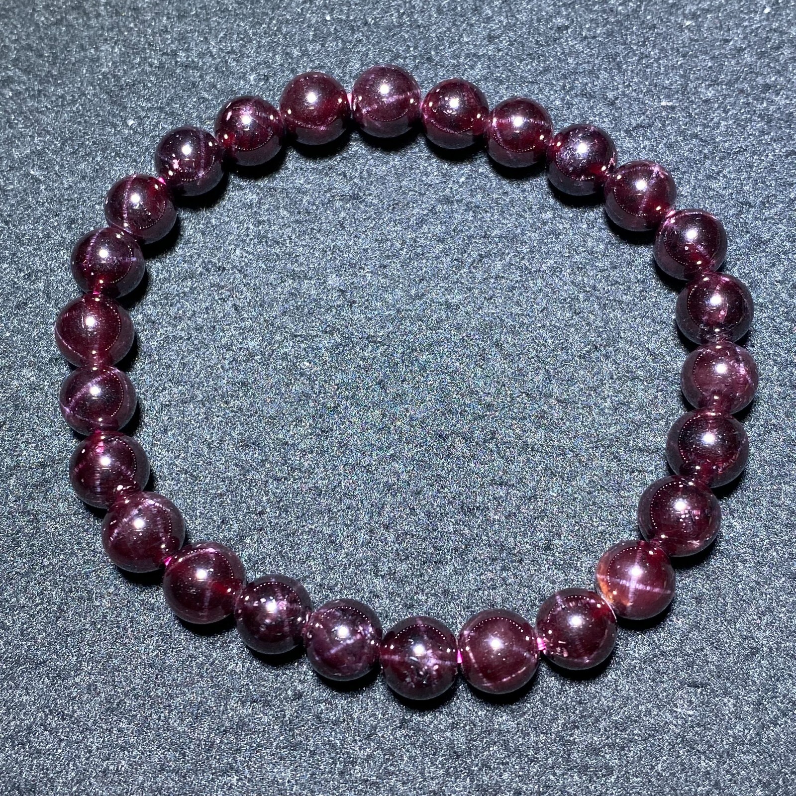 7.8mm Natural Red Starlight Garnet Crystal Beads Bracelet AAAA C1491
