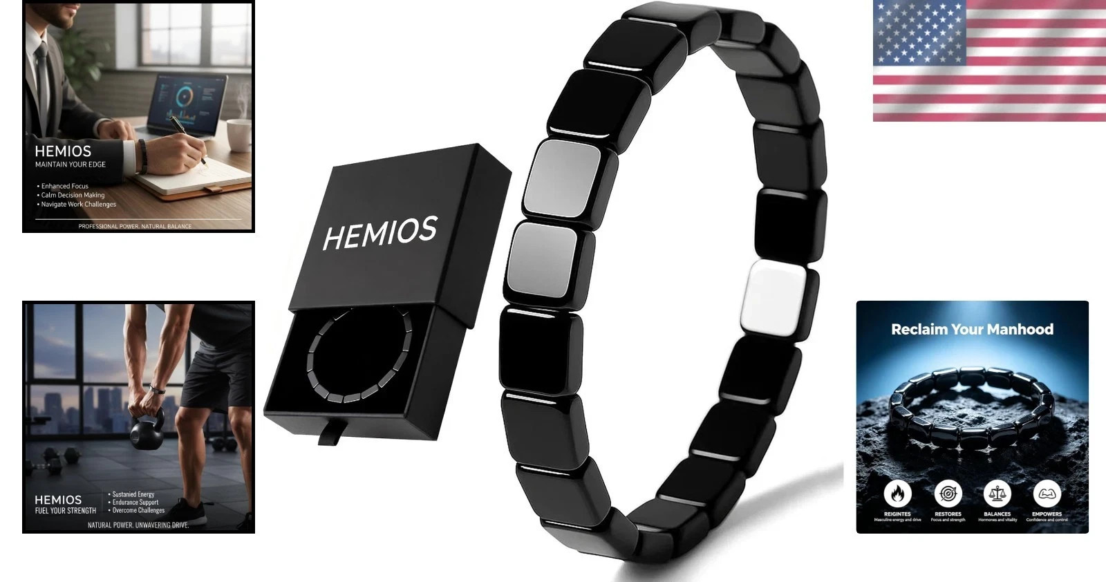 Hematite Bracelet Men – Reignites Masculine Energy, Natural Hematite Stone Be…