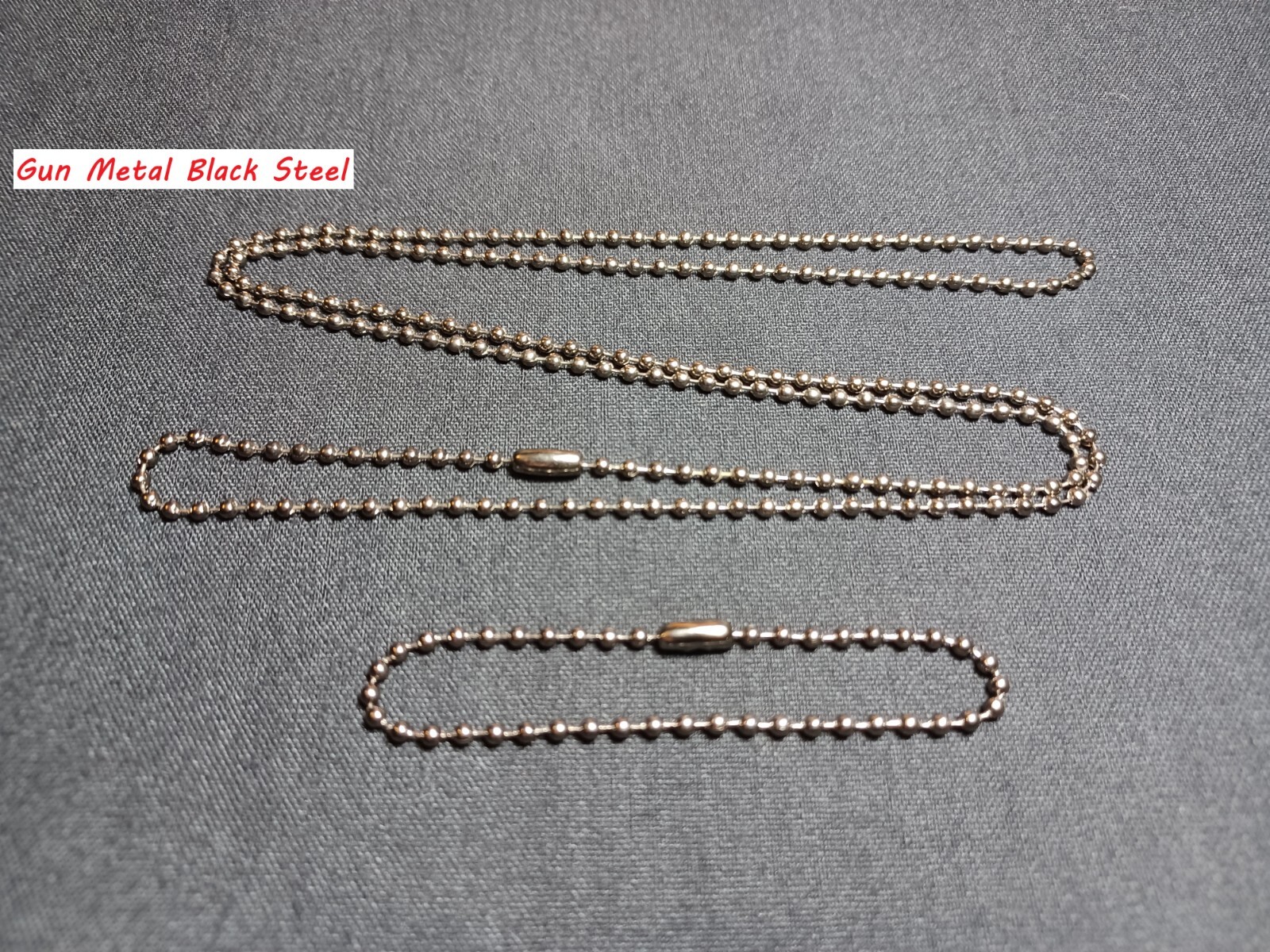 Military Army Navy Marine AF Dog Tag 2.4mm Ball Bead Chain or Chain Set FreeShip