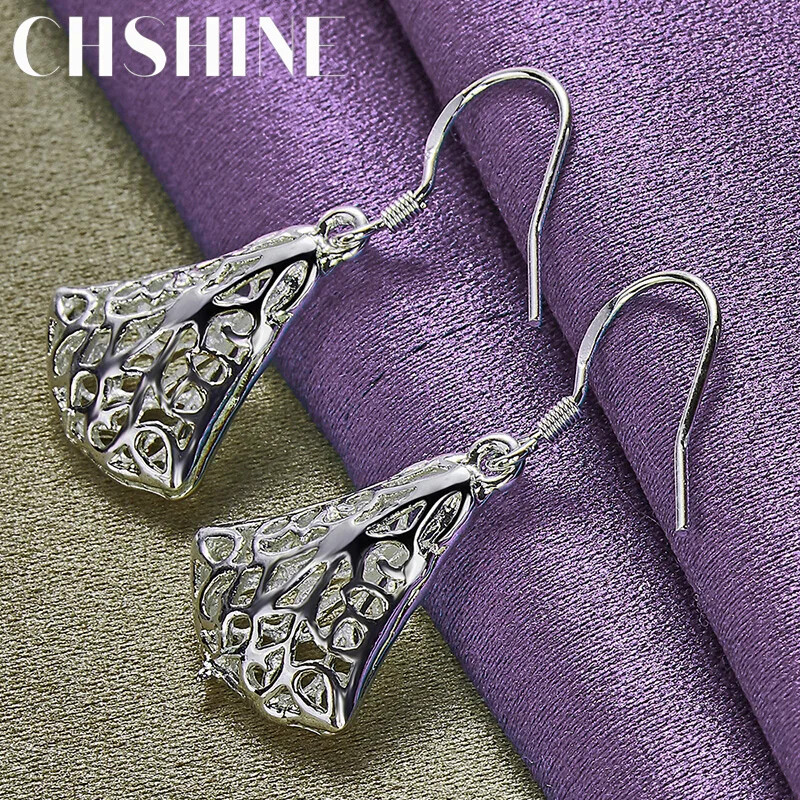 CHSHINE 925 Sterling Silver Fan Geometric Earrings Fashion Charm Jewelry Eardrop