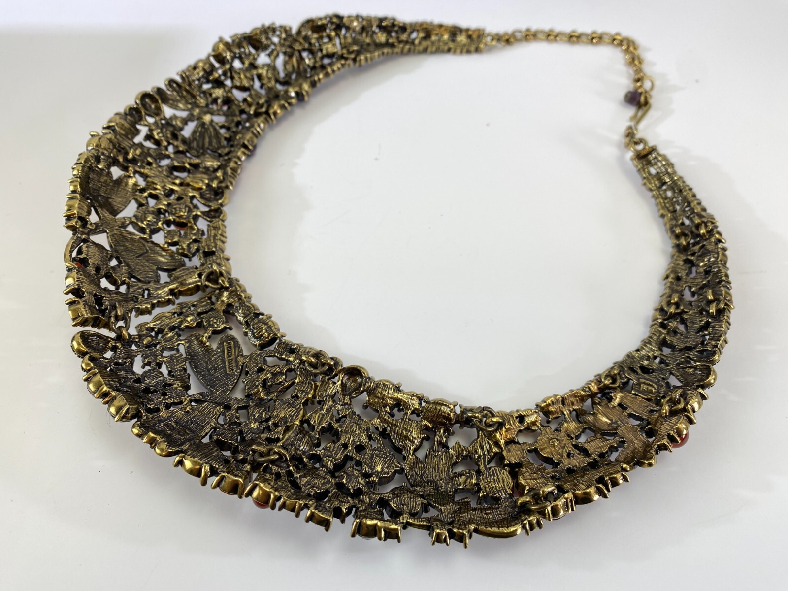 VTG Heidi Daus Multicolor Dragonfly Insect Choker Necklace GoldTone Charity DS75