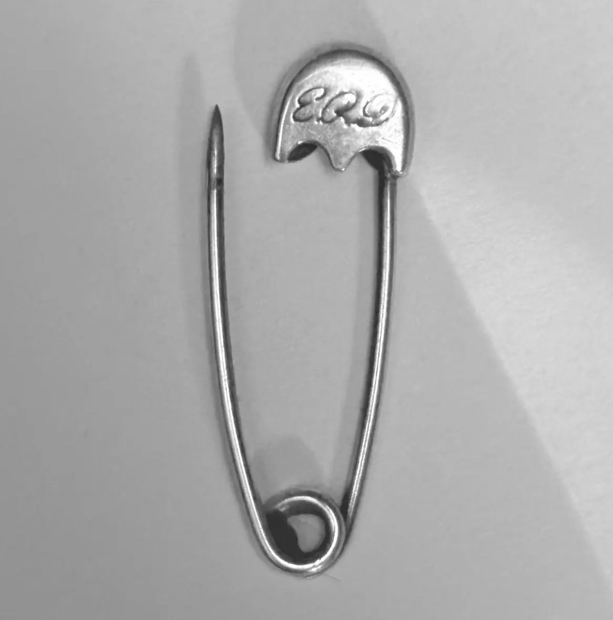 Enfants Riches Déprimés Silver Safety Pin Logo Earring with Leather Pouch