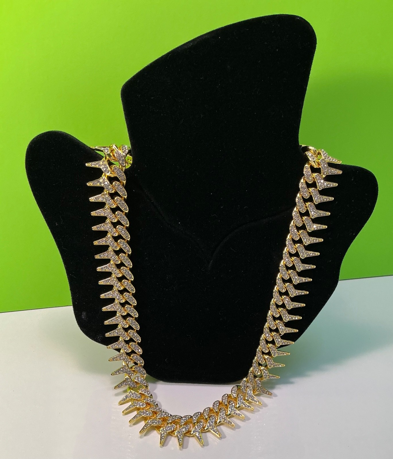 New Spike Chain Necklace 20 inches & Bracelet 8 Lot Men Women Teen Hip Hop Punk