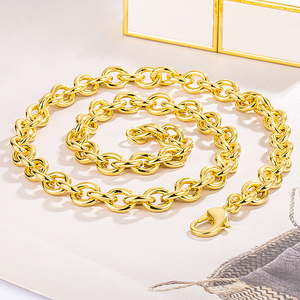 925 Sterling Silver 8.5mm Round Cable Rolo Chain Necklace 16″-30″, Men & Women