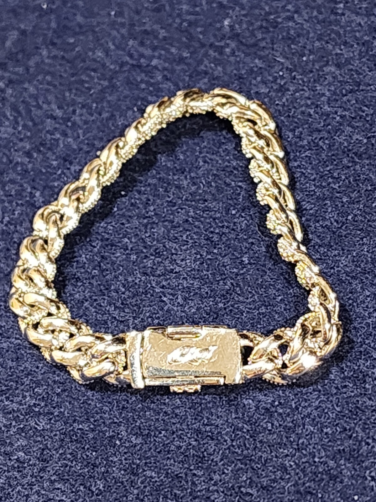 GLD Shop Cuban Chain Bracelet 14K White Gold Plated CZ Stones 9.5 mm x 7.25″