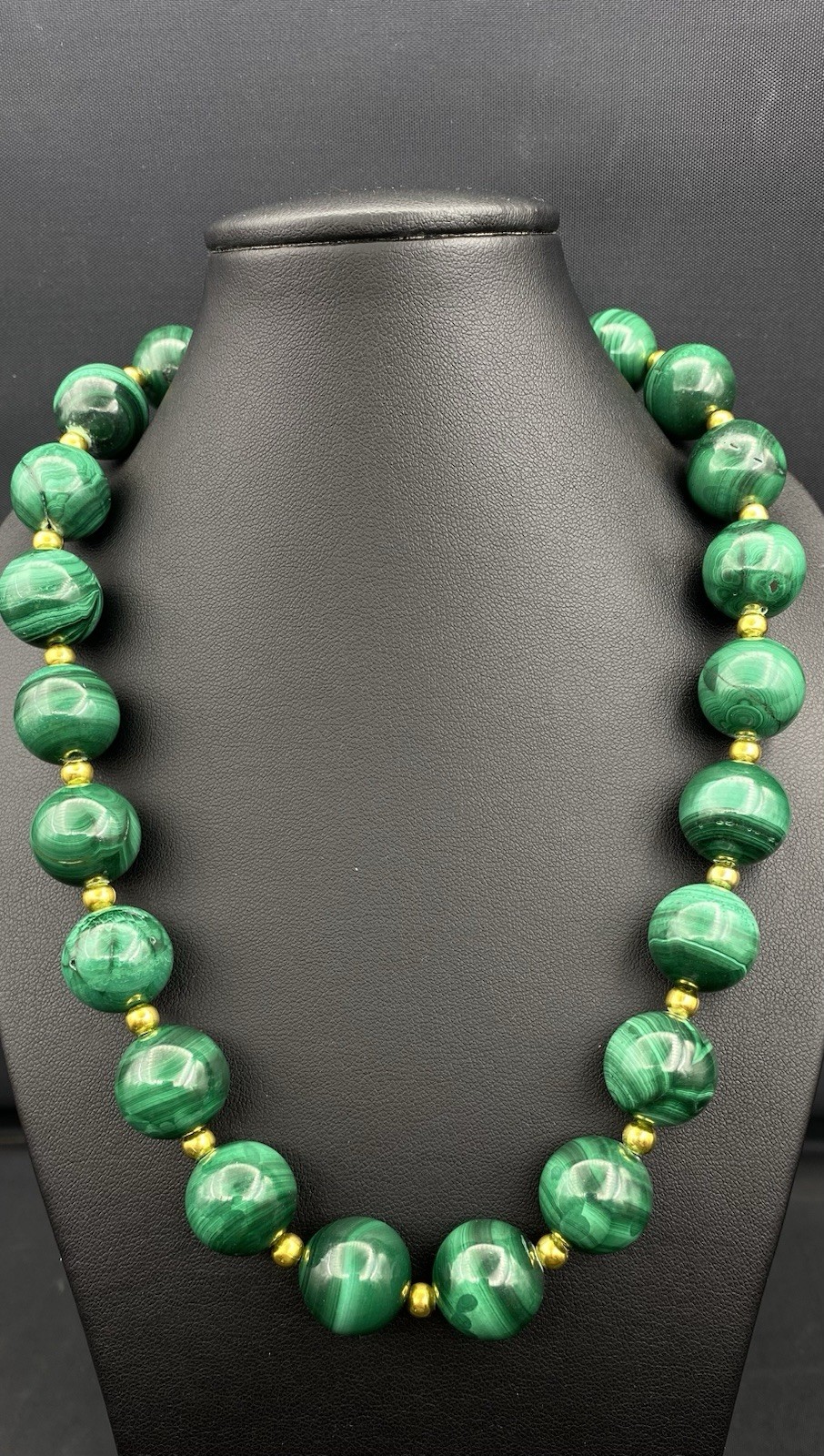18mm Top Quality Beautiful Natural Malachite Beads Necklace