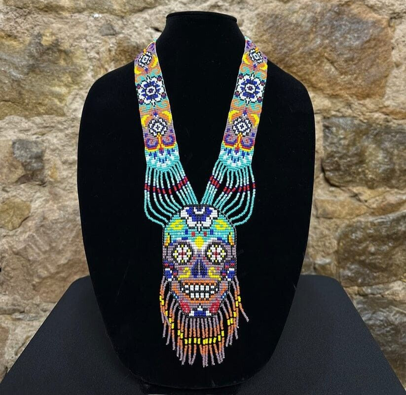 Handmade Necklace Seed Bead Boho American Style Nativ Beaded Multi Strand