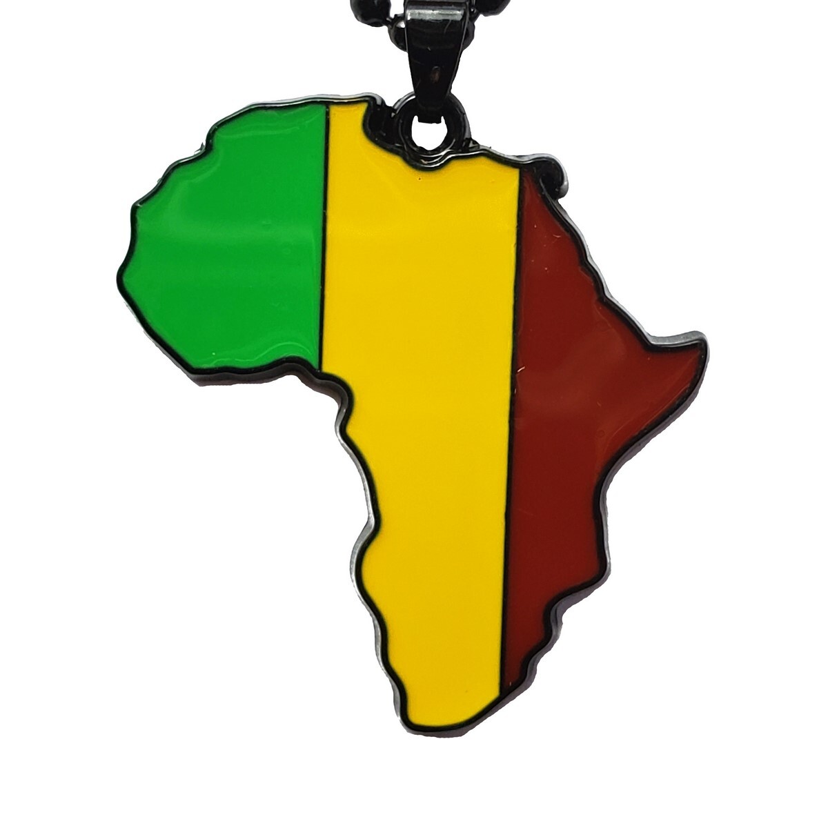 Mali Flag Pendant Necklace Africa Map Chain
