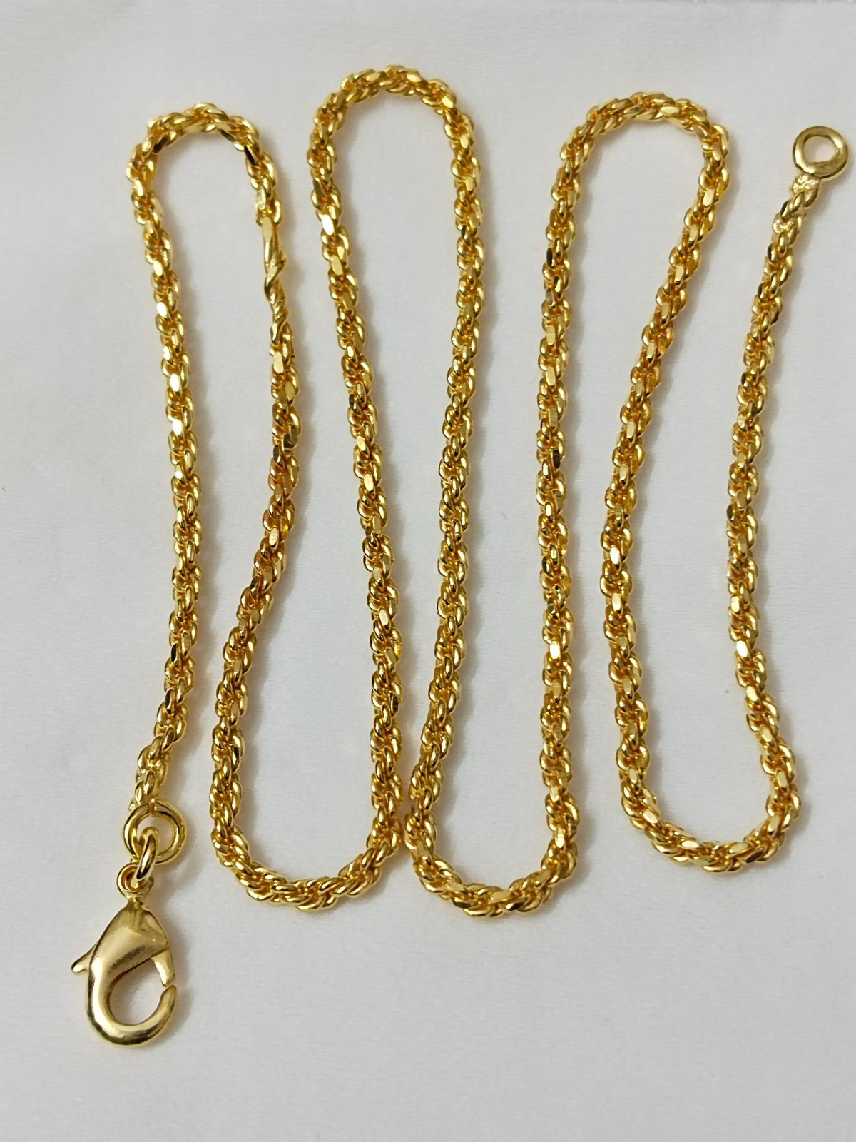 925 Sterling Silver Rope Chain 18k Gold Plated Rope Chain Handmade Chain