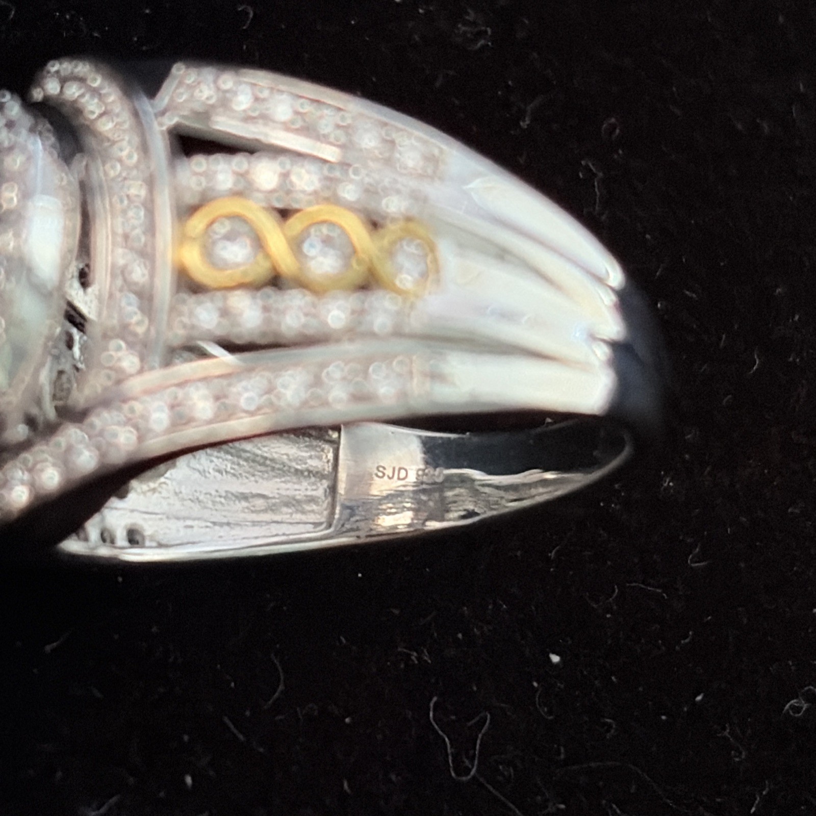 Charles Winston Bella Luce Sterling Silver Simulated Tanzanite & Diamond Ring