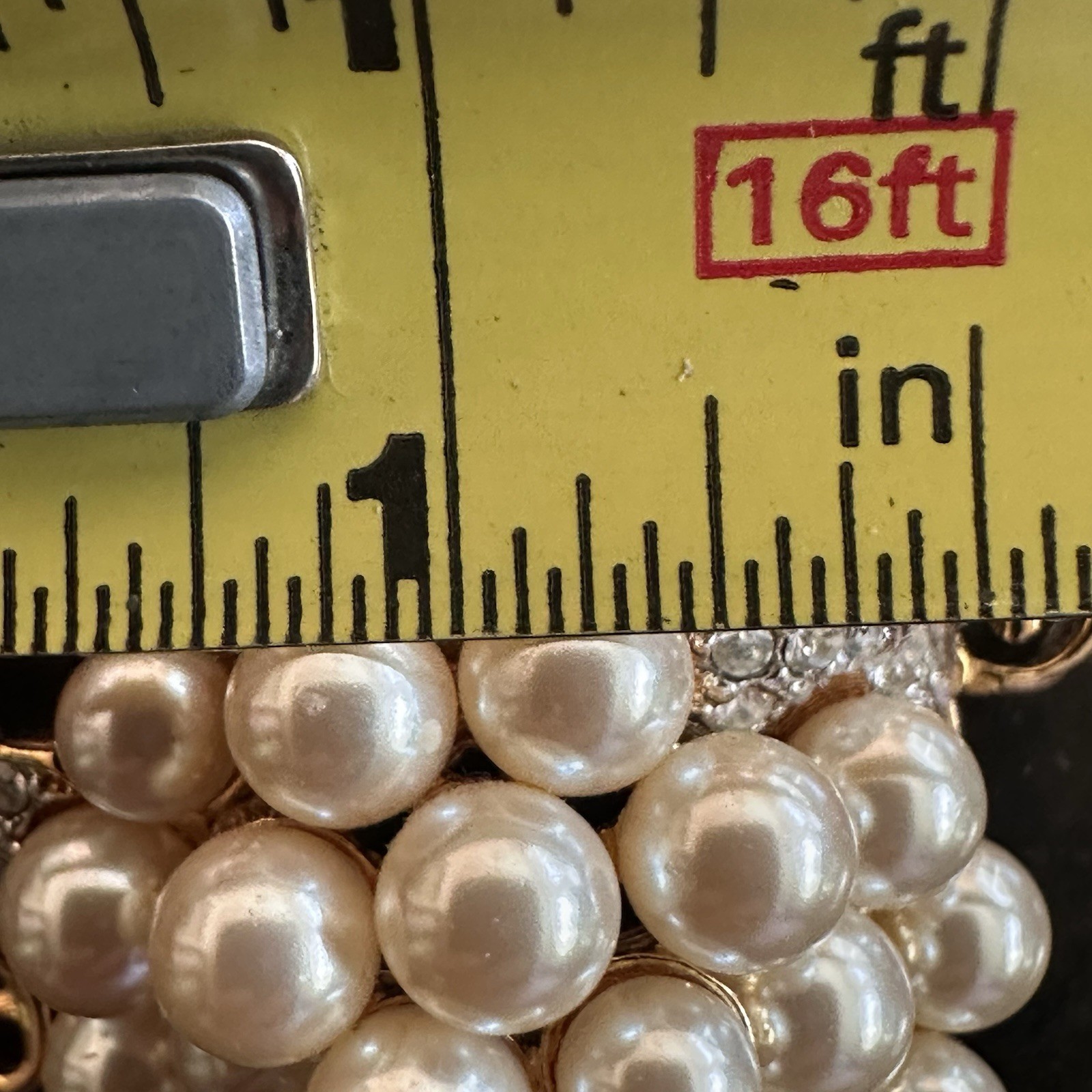 Vtg SWAROVSKI Faux Pearl Rhinestone & 23K Gold Plated Grape Cluster Lg Brooch