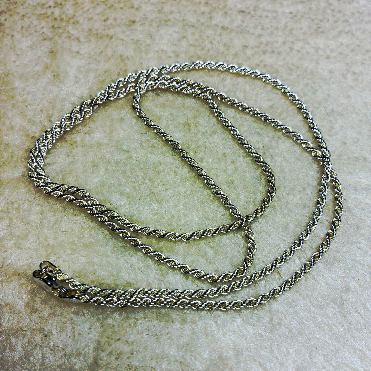 29” Opera Length 925 Silver Italy stamped Rope Chain