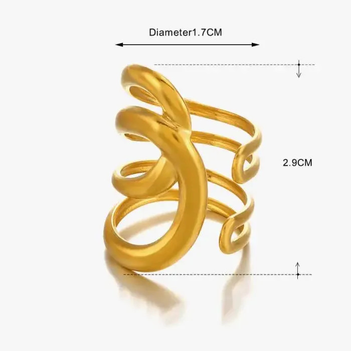 Stainless Steel Geometric Wide Cross Cocktail Ring for Women Men Fashion Jewelry