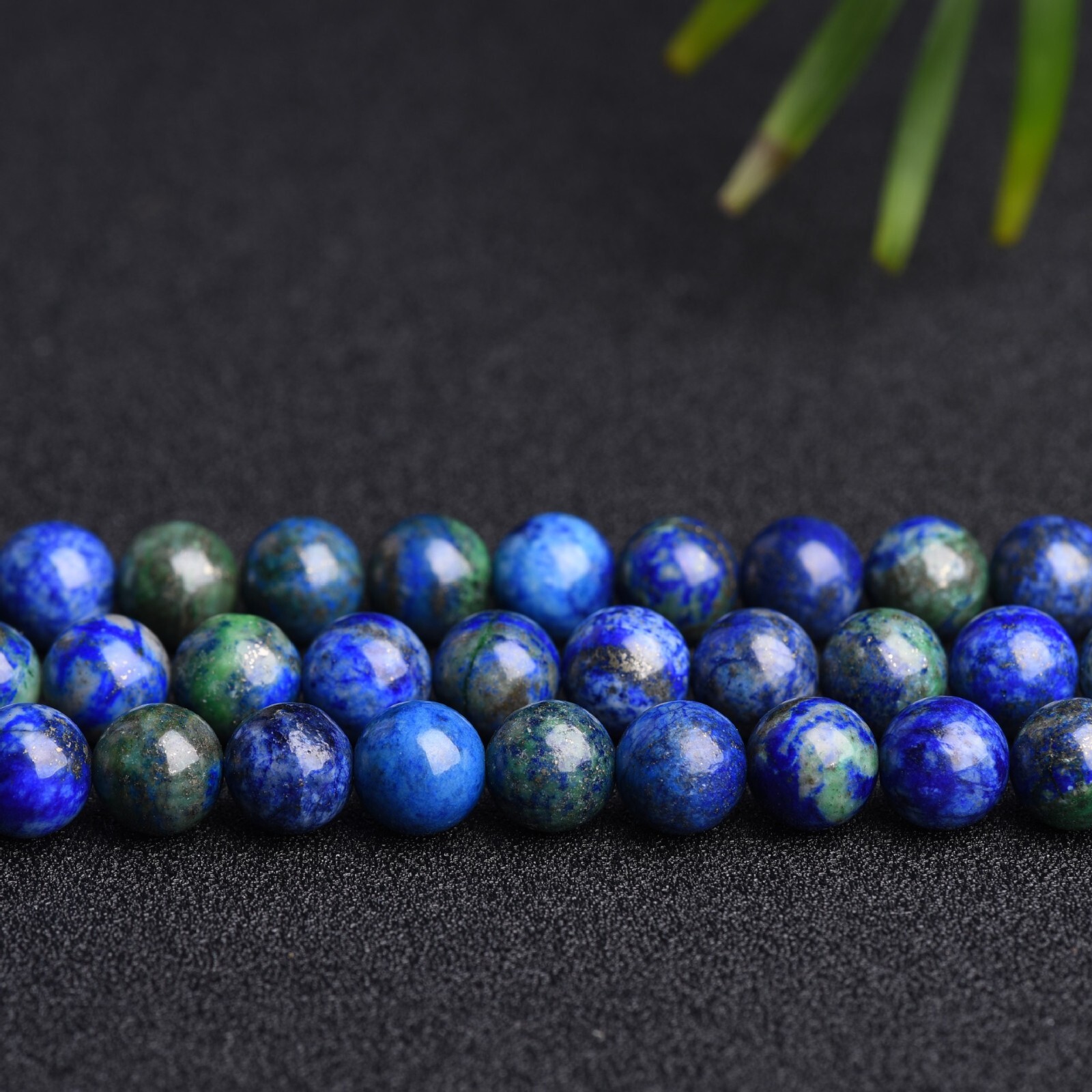 6mm Azurite Stone Bead Bracelet