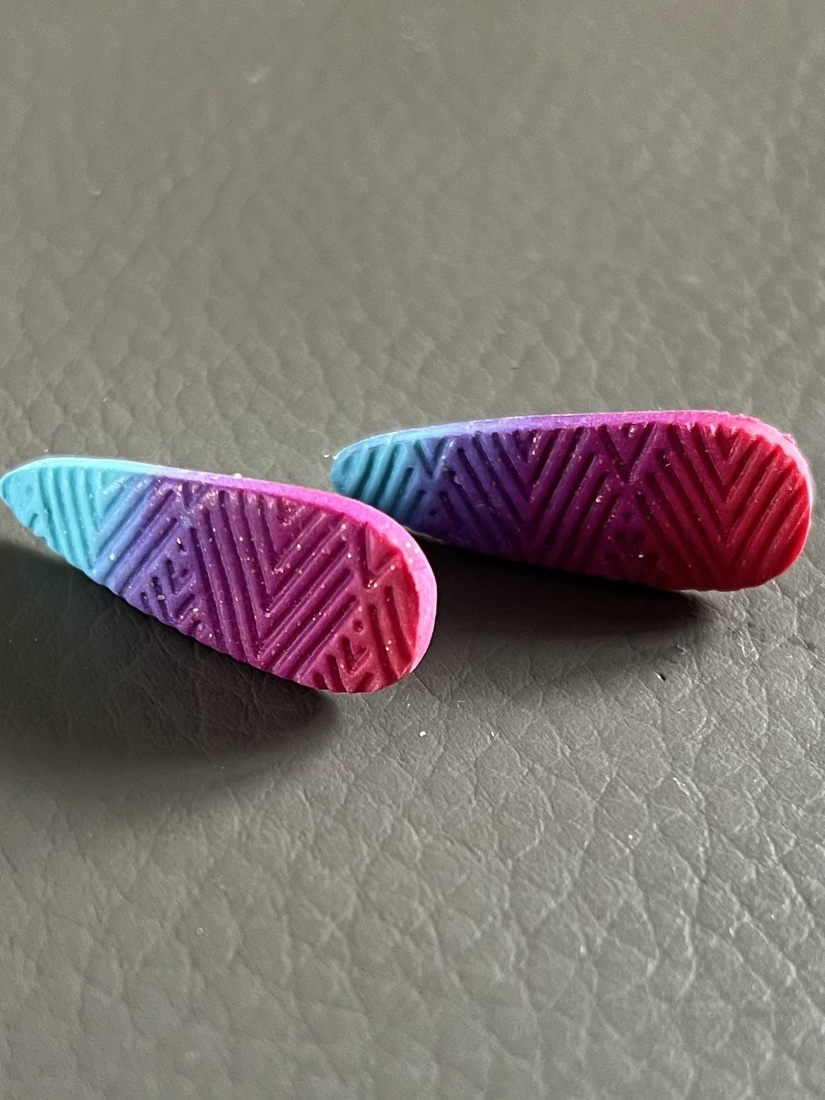 Handmade Ombre Polymer Clay Teardrop Earrings – Ultra Lightweight
