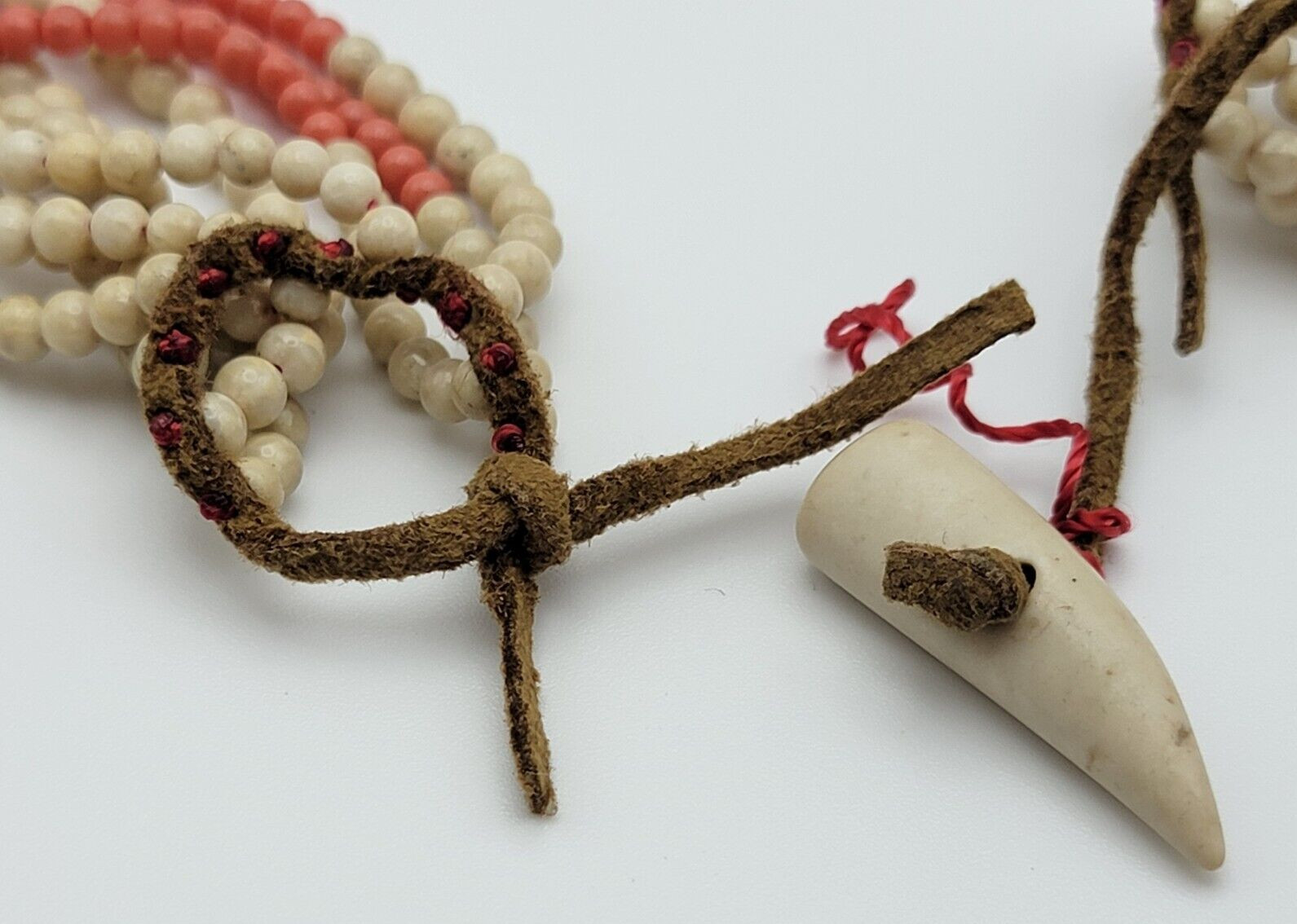 Vintage Multi Strand Coral Bead Necklace 10 Strand 21in Needs Repair G2U