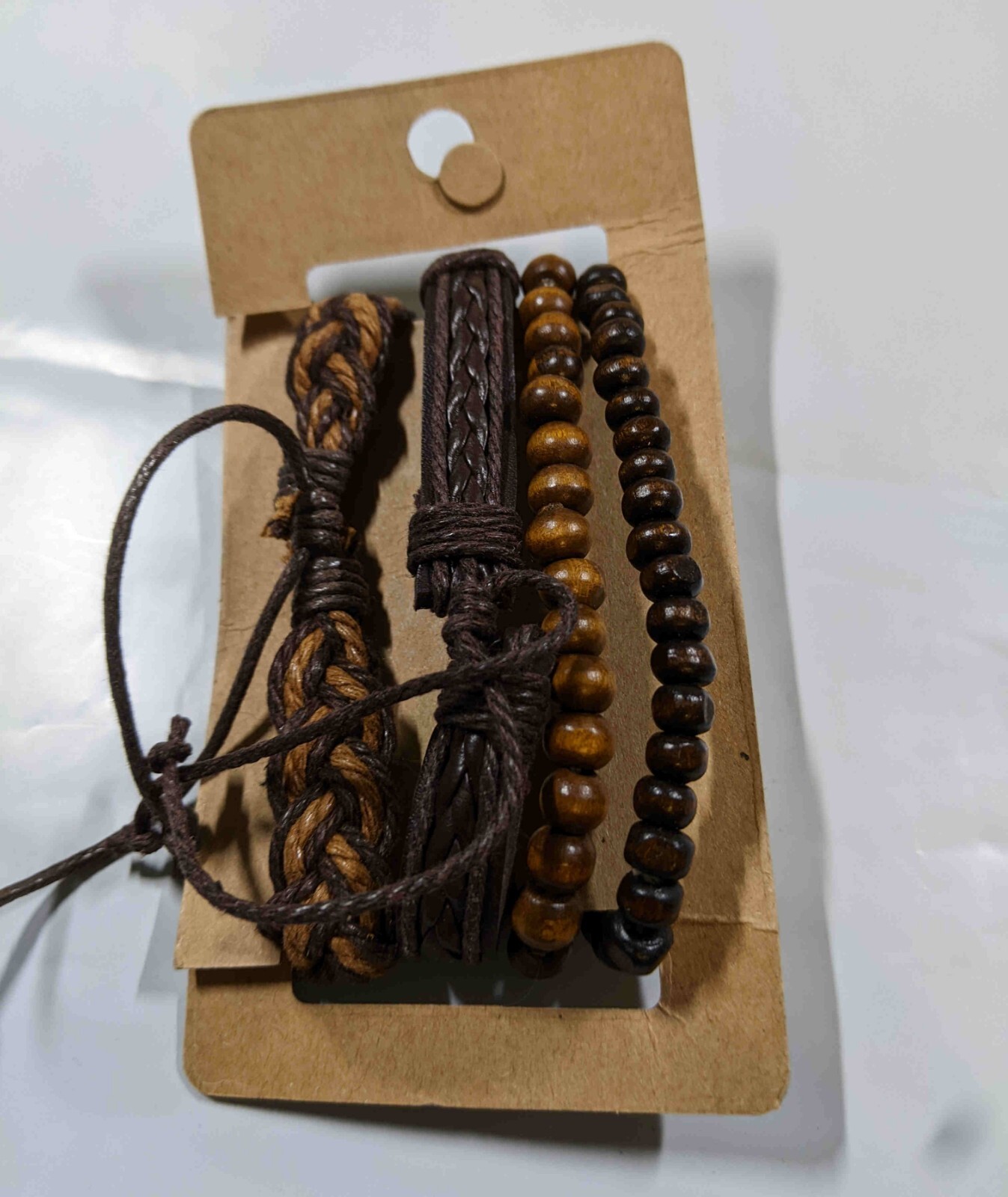Leather bracelets in set 3 or 4 OR 5 Black and Brown