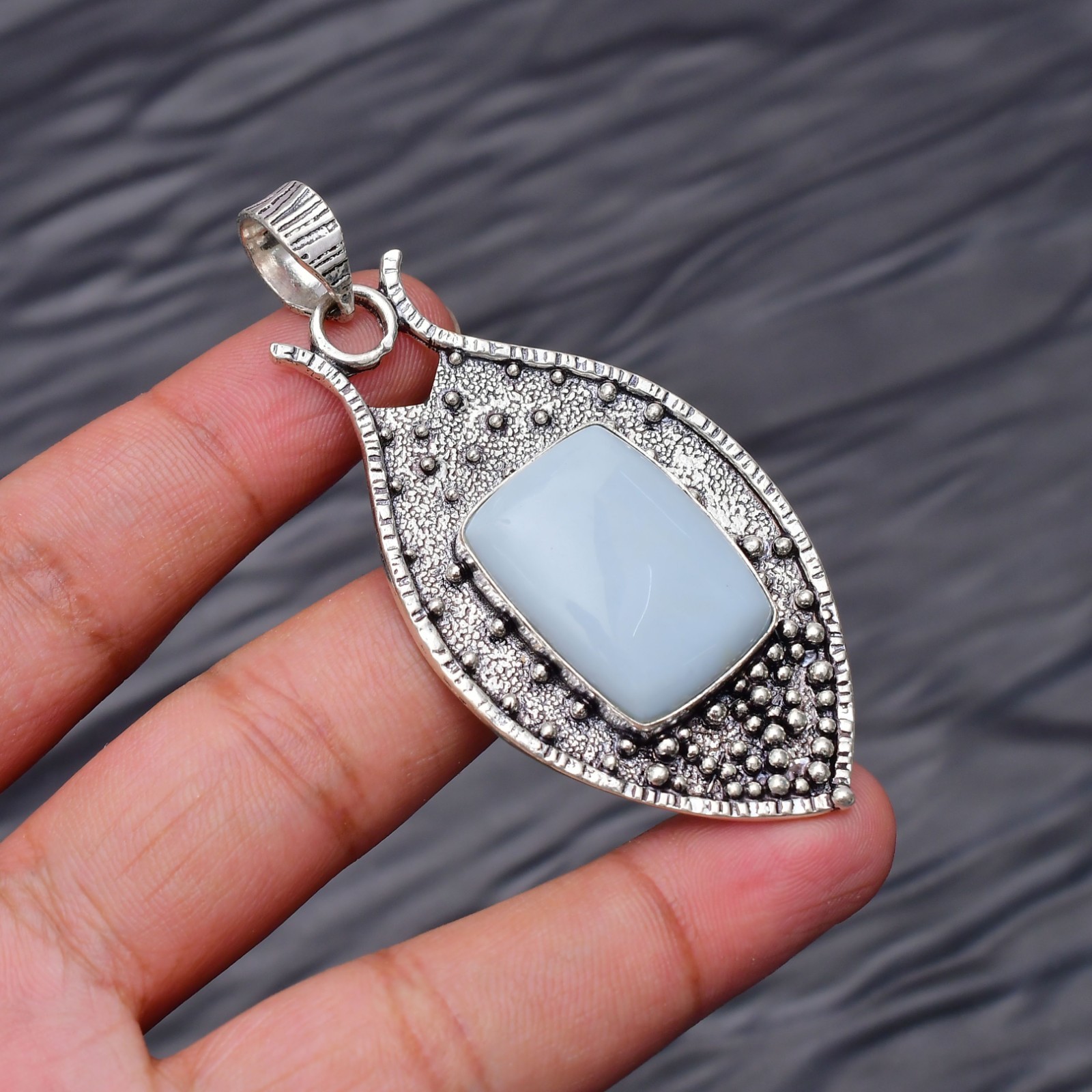 Owyhee Opal Gemstone 925 Sterling Silver Jewelry Pendant 1.81″