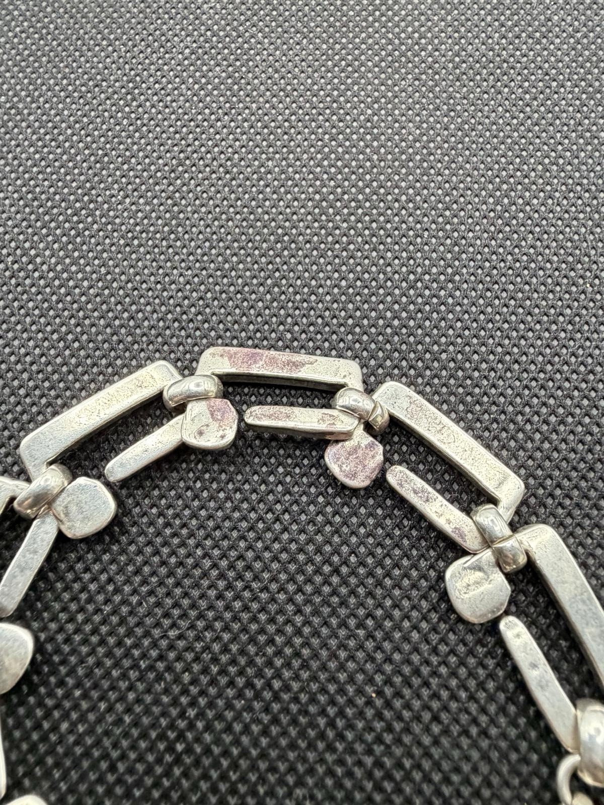 Uno de 50 ROOTS Silver Plated Bracelet Square Links Chain Medium