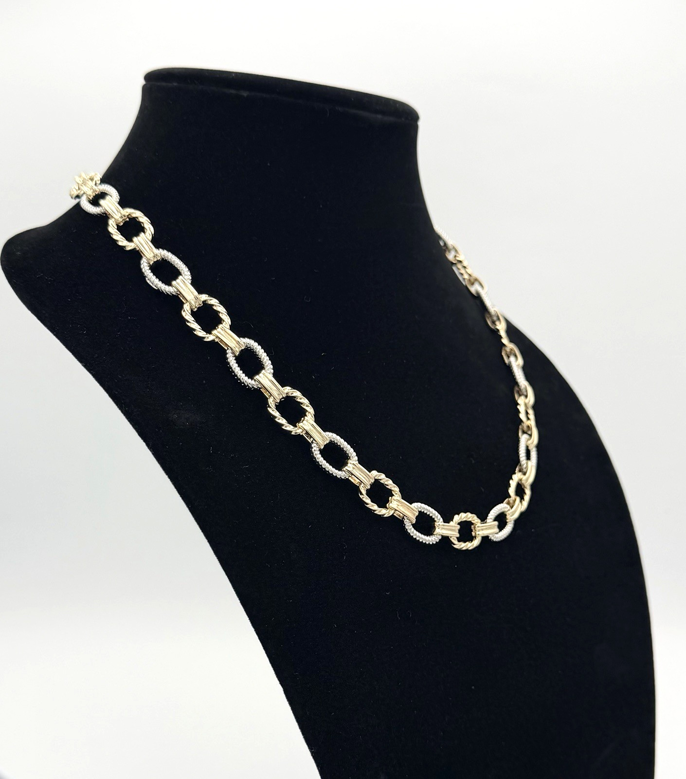 New Yellow & White Gold-Filled 18-20″ Adjustable Rounded Link Necklace