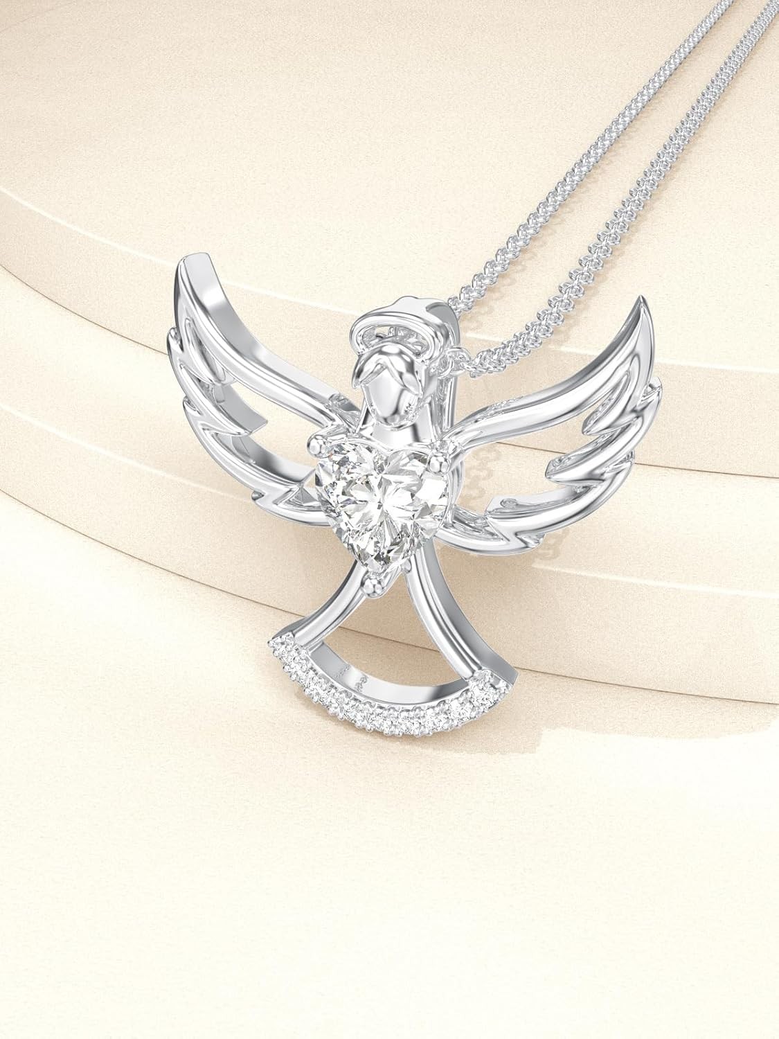 Mother’s Day GIFT, 925 Sterling Silver Angel Necklace