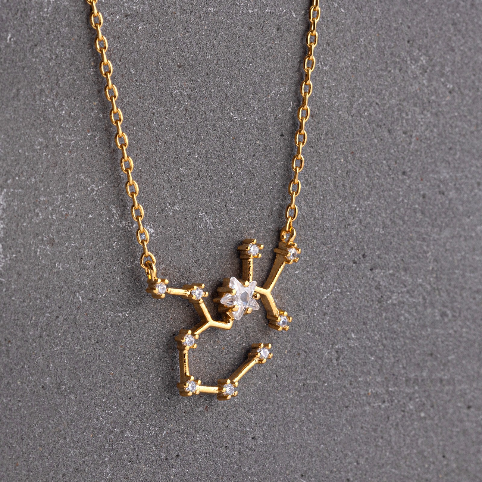 Zodiac Constellation Necklace with Crystals, Celestial Jewelry, Astrology Gift