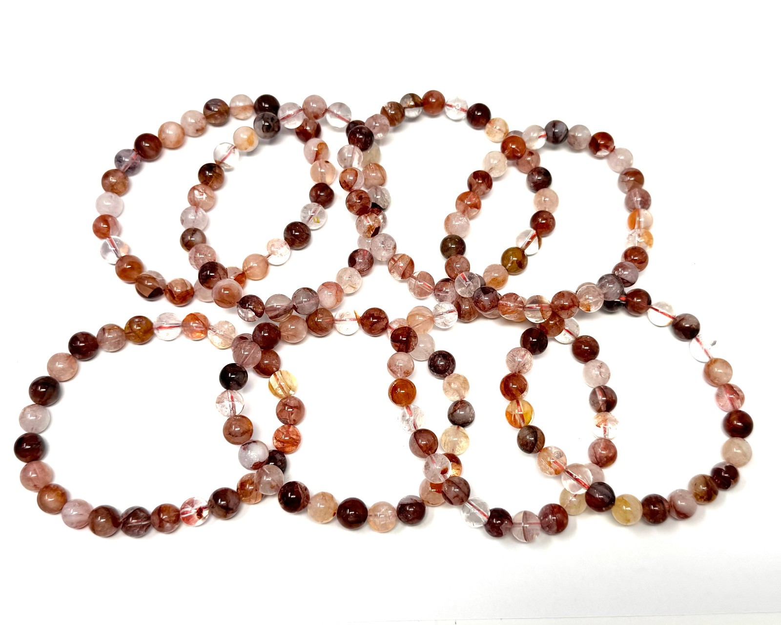 Fire Quartz Bead Bracelet – 8mm Crystal Bracelet – Genuine Gemstone Jewelry Gift