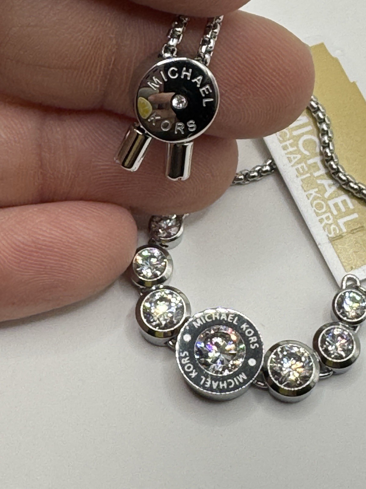 Michael Kors Adjustable Iconic Cubic Zirconia Slide Bracelet
