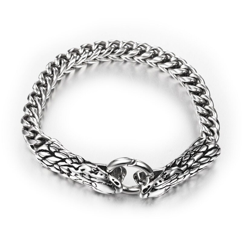 Hiphop Rock Nightclub Fashion Accessories Stainless Steel Snake Head Bracelet