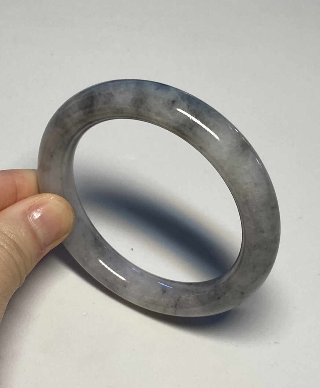 Jade Bangle 54.7mm 100% Natural Grade A Burmese Faint Pink Jadeite Multi-color