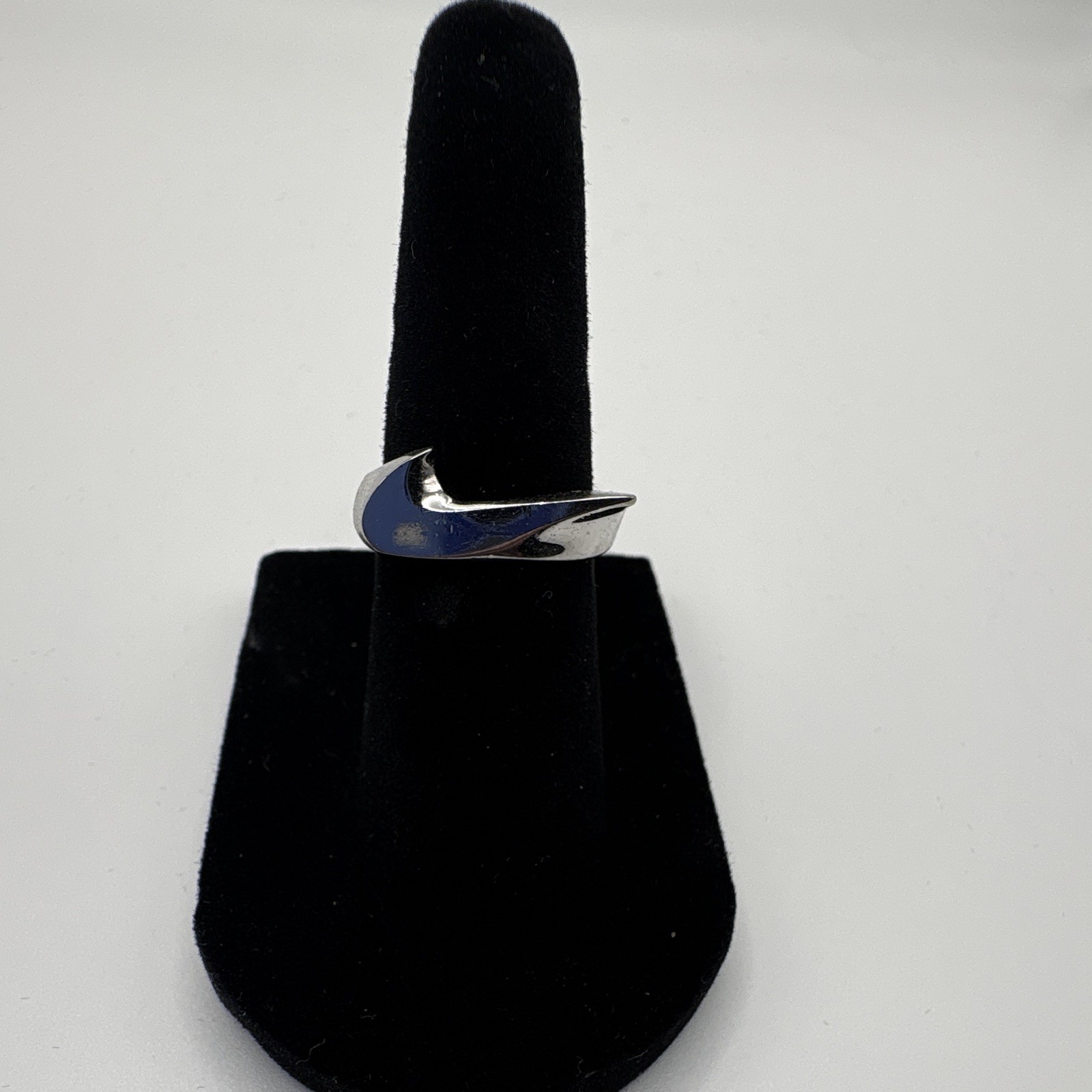 RARE sterling silver NIKE check ring, Size 4.5, 3 grams