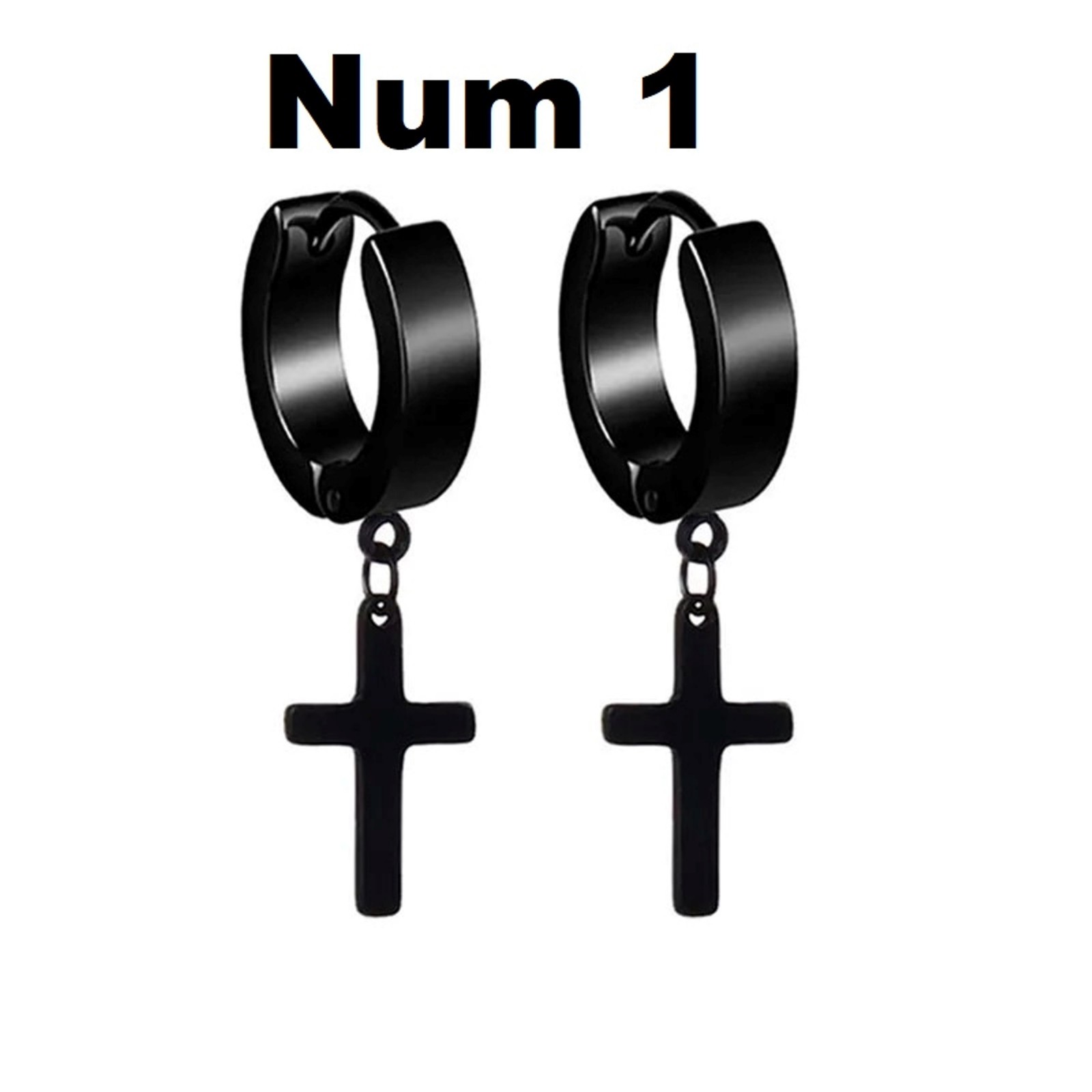Thin hoop men earrings black, Dagger-skull-goth-punk-sword hoops cross, dangle