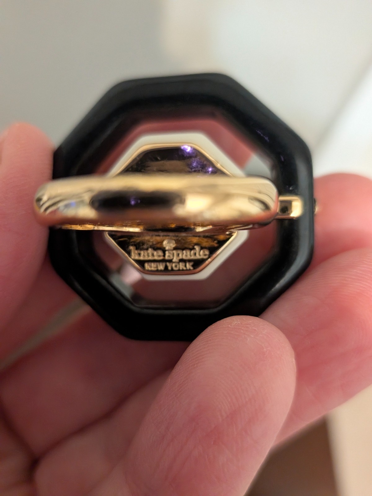 Vintage Kate Spade Resin Octagon Ring – Florence Broadhurst Collection – SZ 8