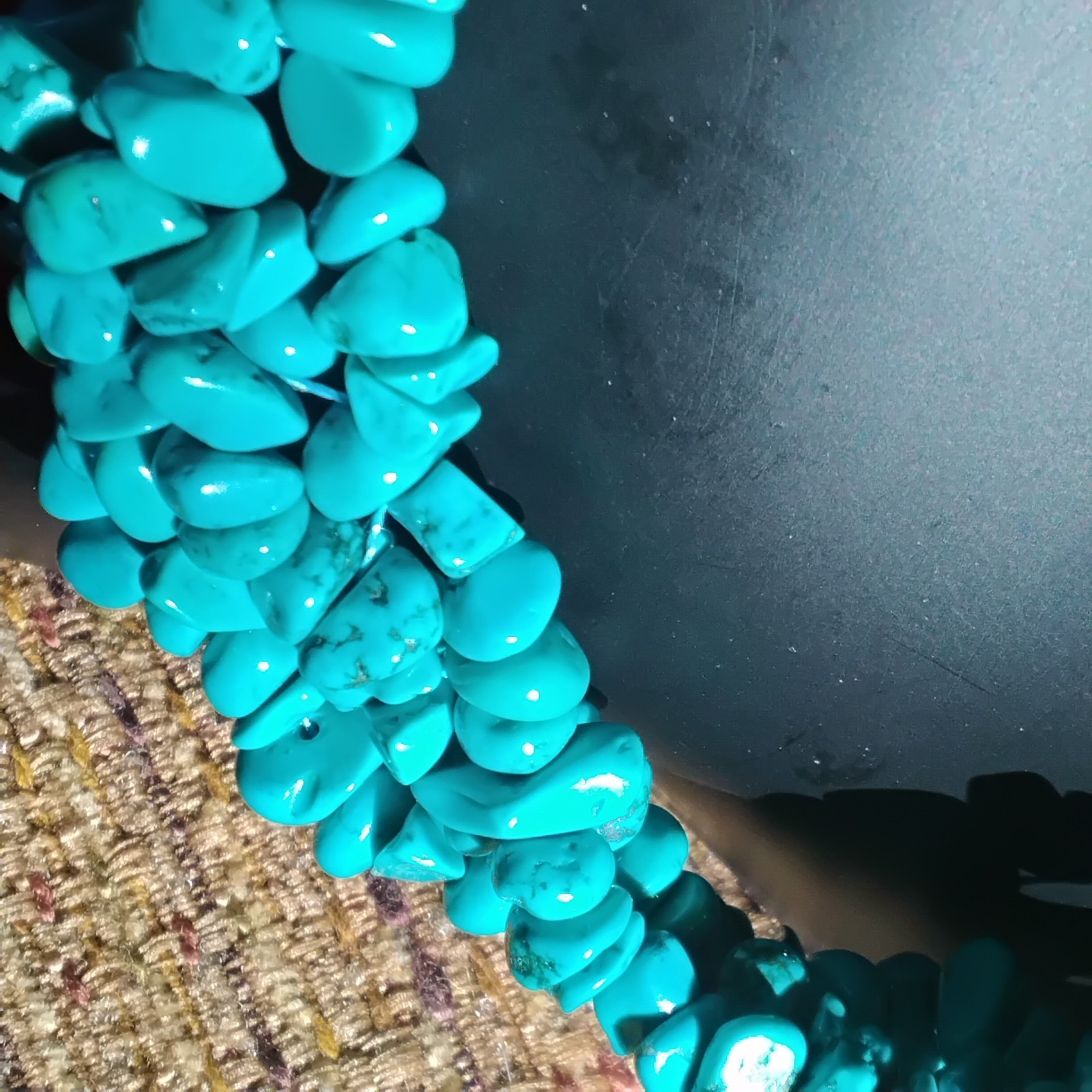 Multistrand strand turquoise magnesite beaded Necklace