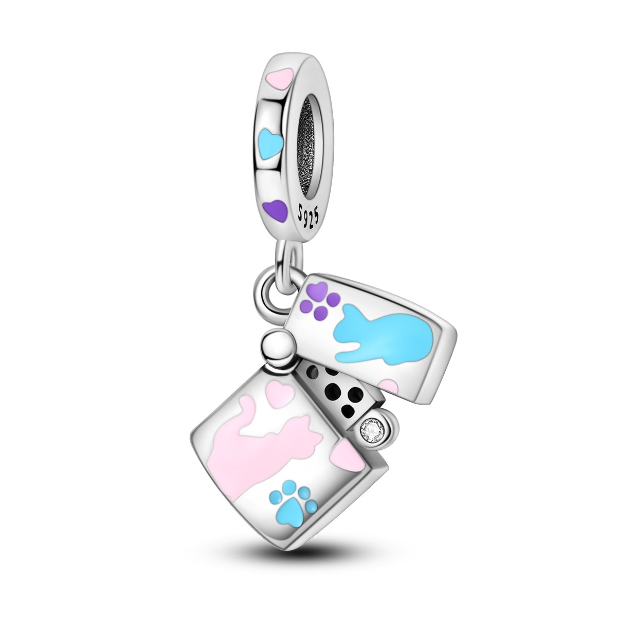 MULA 925 Sterling Silver DIY Charm AAA CZ I LOVE LIFE Pendant For Women Bracelet