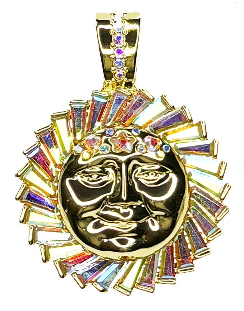 KIRKS FOLLY Luna Light and Love Metallic Moon Foldover Magnetic Pendant goldtone