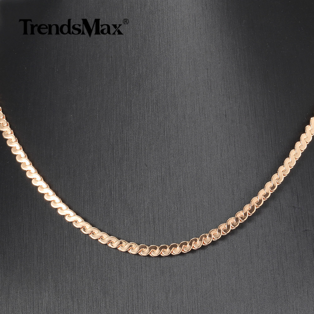 585 Rose Gold Twisted Weave/Herringbone/White Pearl Bead Chain Necklace 20/24″