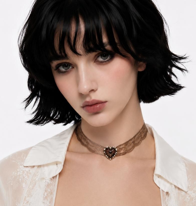 Vintage Lace Heart Choker Necklace for Women | Romantic Gothic Aesthetic Neck