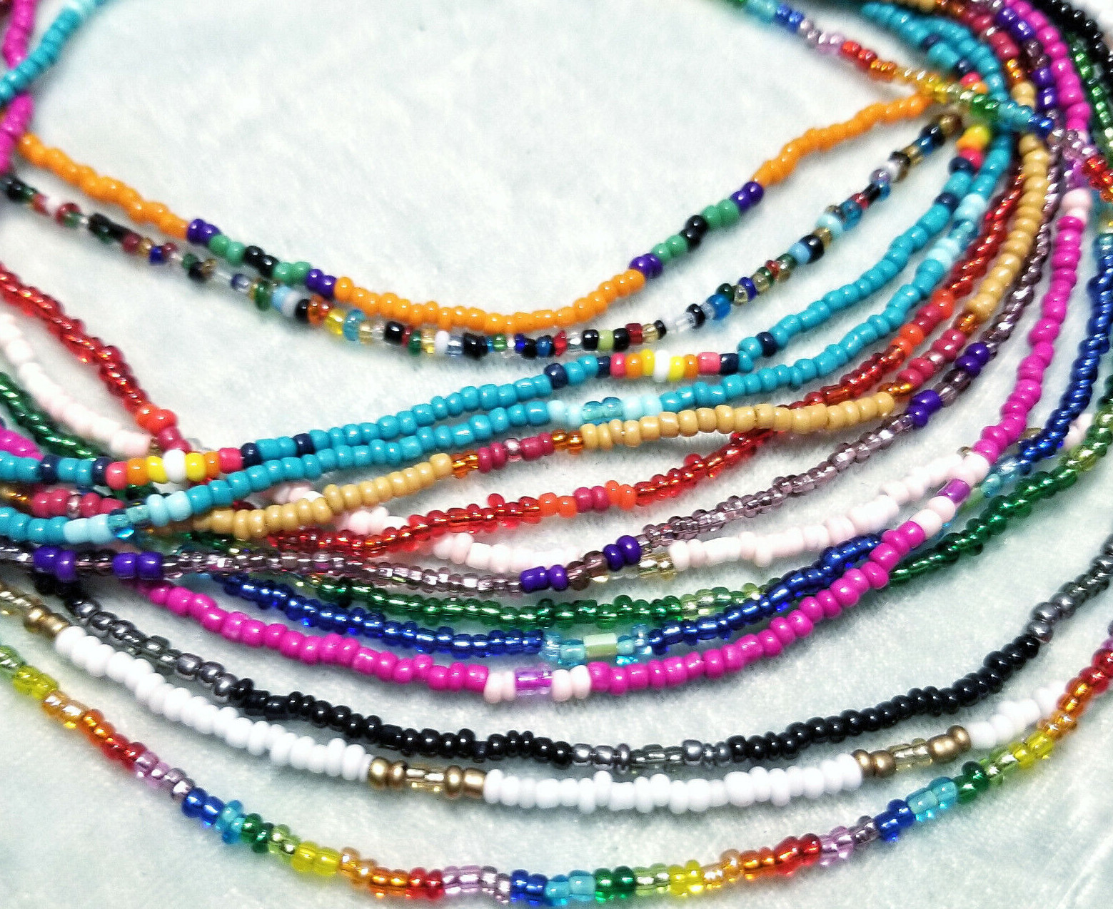 STRONG Delicate Seed Bead ankle wrist bracelet anklet 7-8-9-10-11″ HANDMADE USA