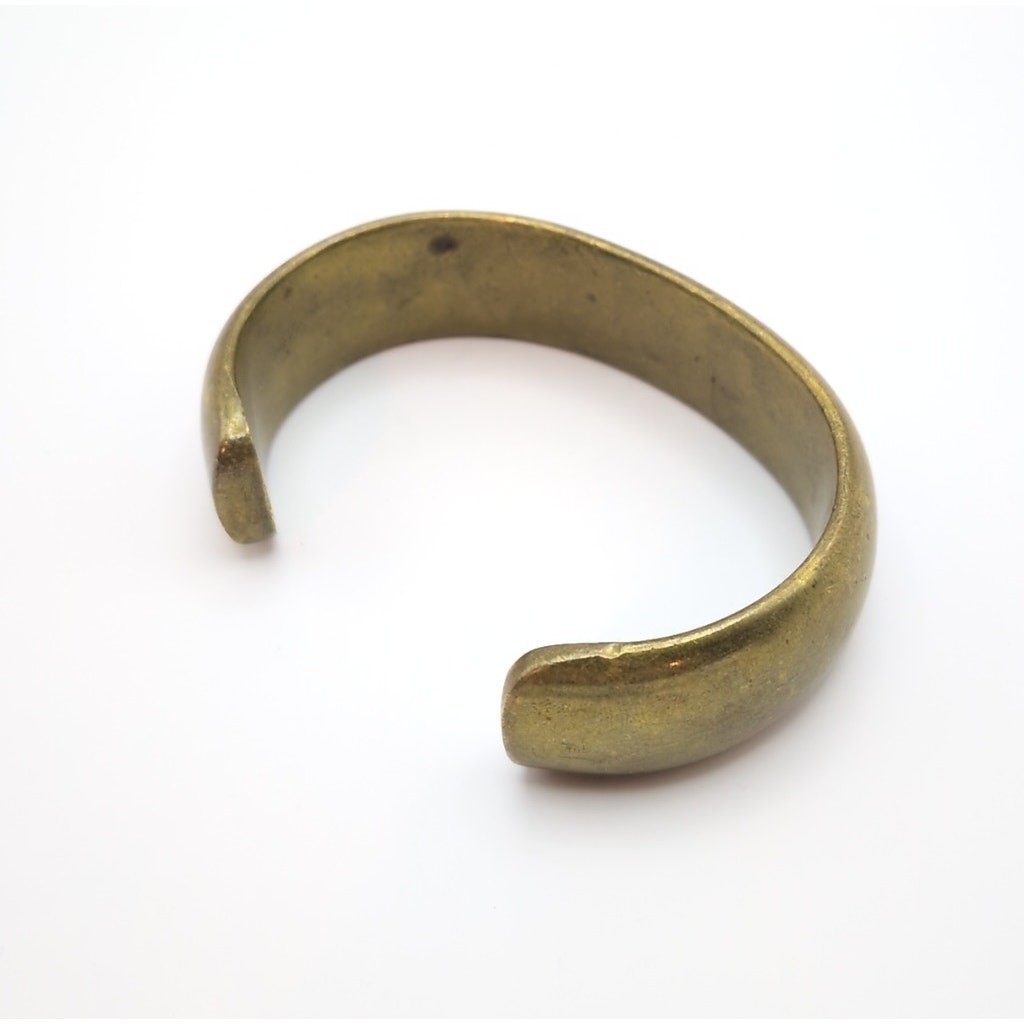Solid Heavy Wide Band Brass Open Cuff Bracelet Boho Classic XS/S