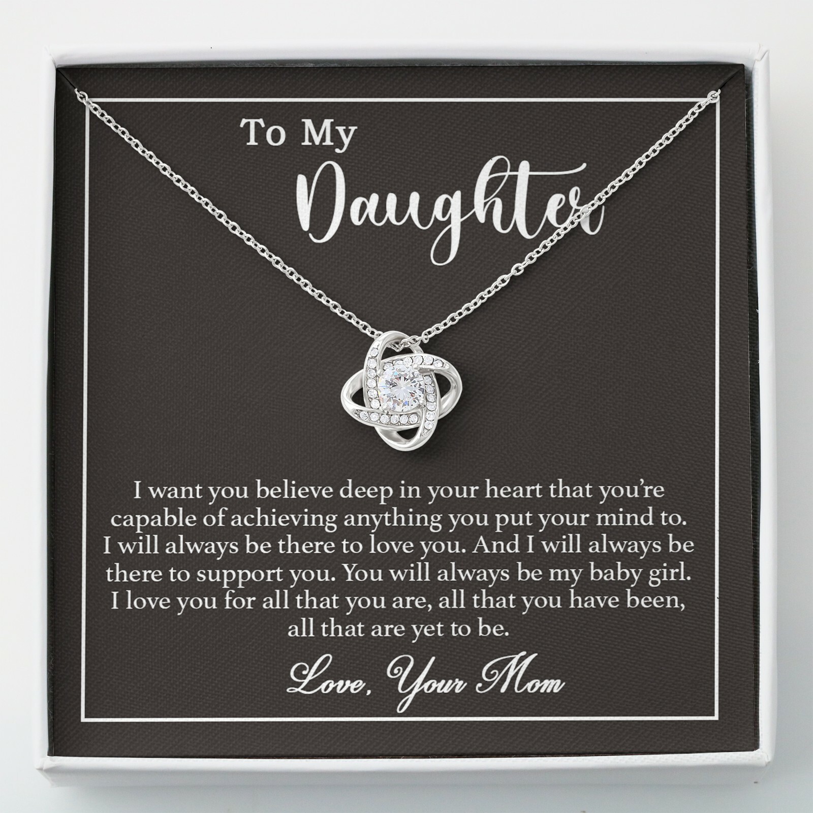 To My Daughter Necklace, Daughter Father Necklace, Daughter Gift from Mom