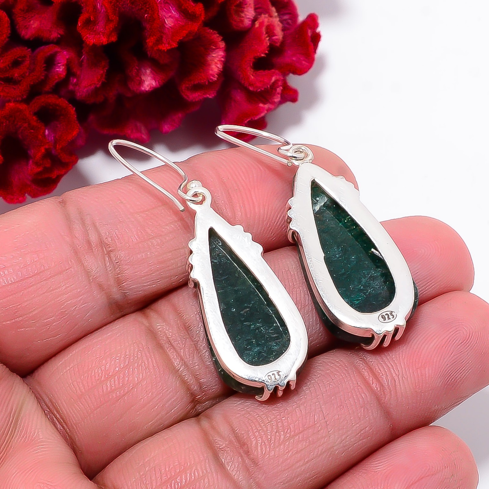 Green Aventurine – India 925 Sterling Silver Handmade Earring 1.79″ E103664
