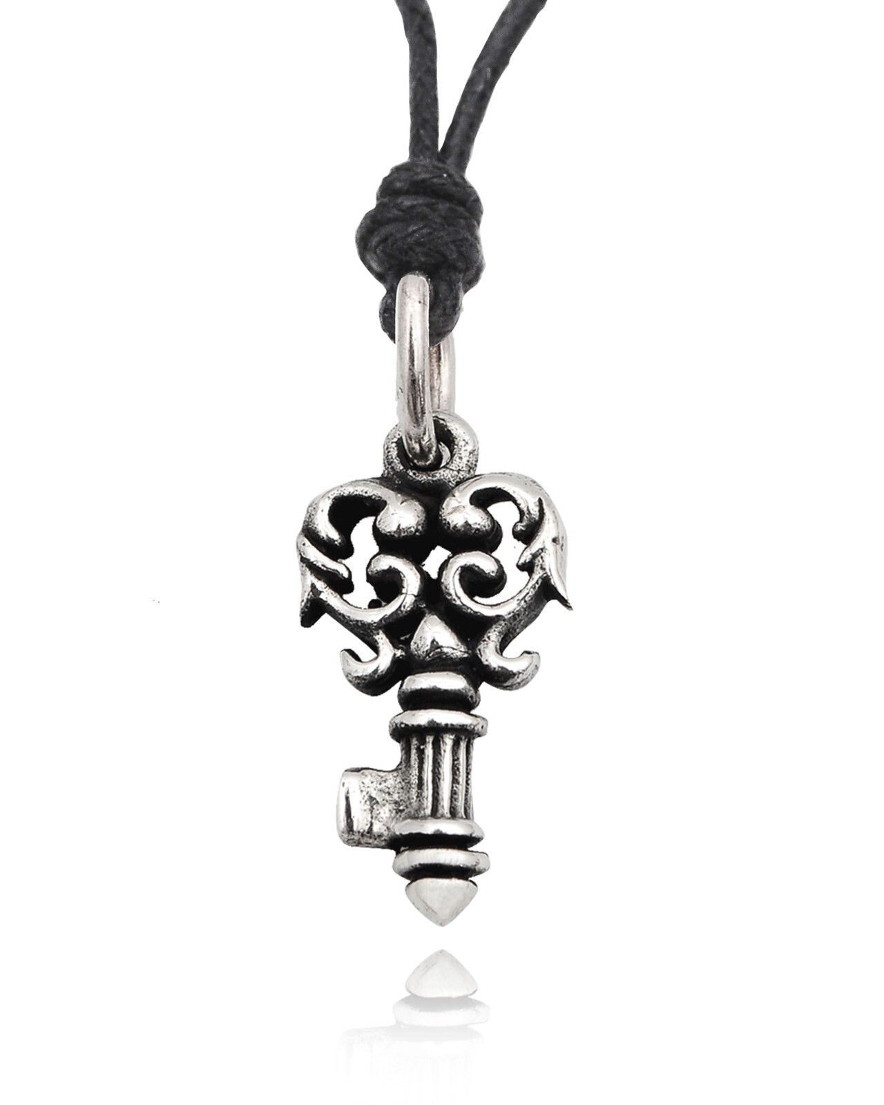 Vintage Key 92.5 Sterling Silver Gold Brass Charm Necklace Pendant Jewelry