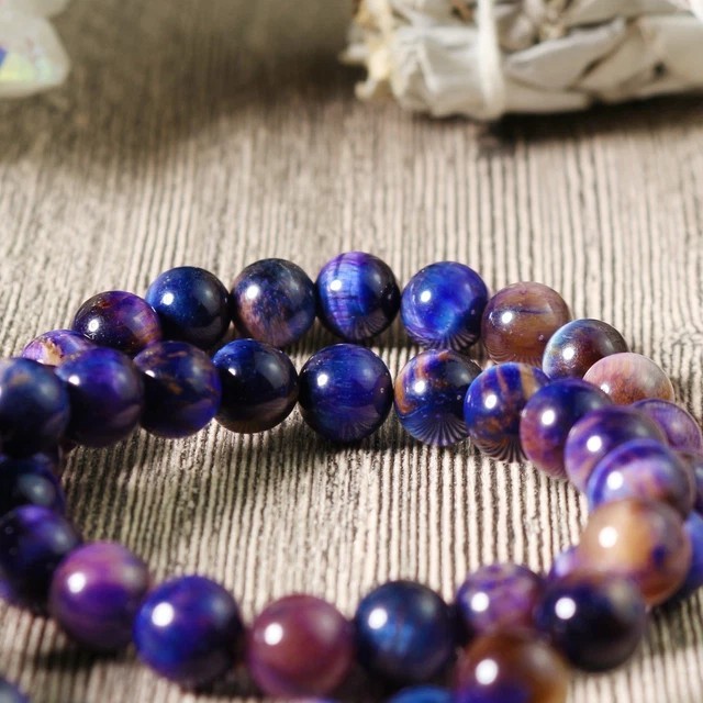 Sugilite Elastic Stretch Bracelet – Handmade Natural 8mm Round Gemstone Beads