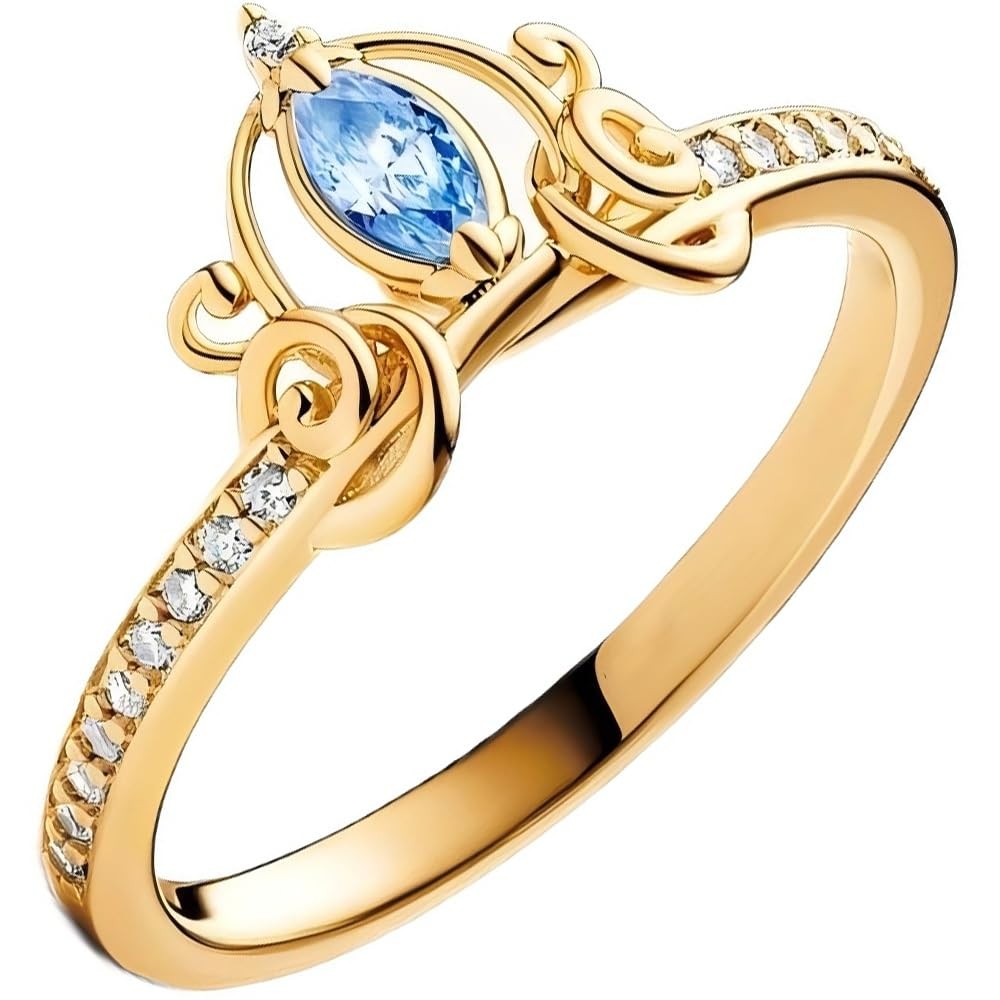 Princess Ring Fit Women Fashion Gifts 925 Sterling Silver DIY Jewelry (Cinder…