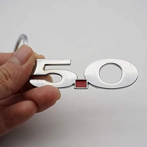 5.0 Car Keychain Key Ring Replacement for 2011~2014 Mustang GT 500 Cobra (Chrome