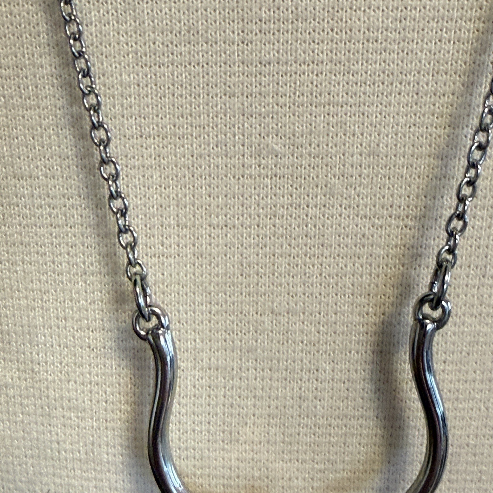 White House Black Market Airplane Necklace CZ Silver Tone WHBM Airplane Necklace