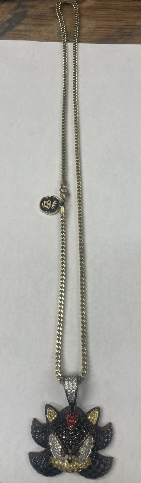 Shadow the Hedgehog Chain Necklace | Sonic the Hedgehog x King Ice Pendant charm