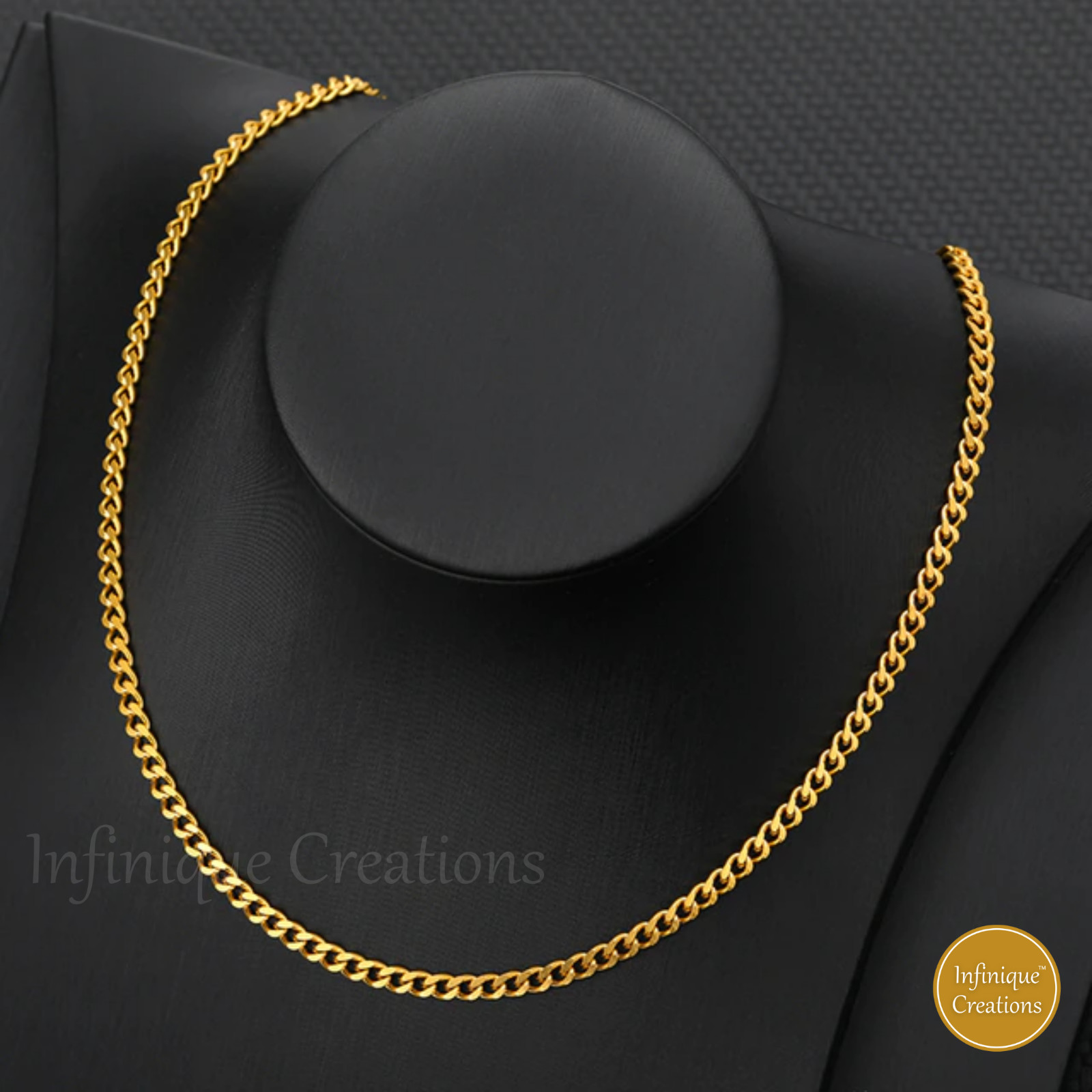 Stainless Steel Cuban Curb Chain 18K Gold Plated 7-38″ Women Bracelet Necklace